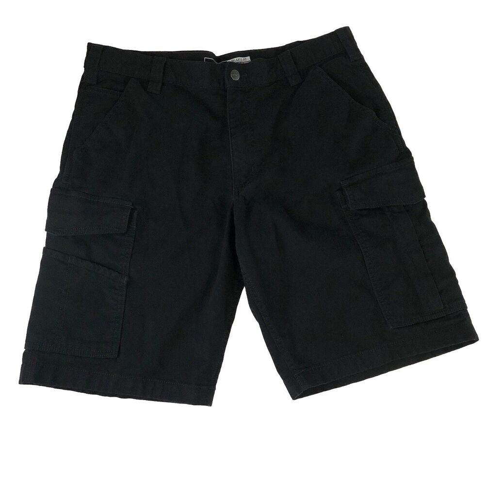 Carhartt Mens 36 Rugged Flex Canvas Cargo Shorts Black Relaxed Fit 103542